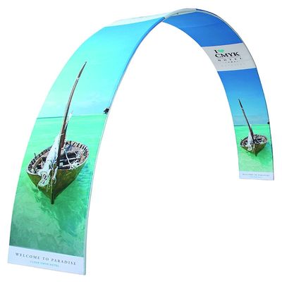230gsm 방형궁 표시대 박람회 CMYK  거래는 배경 디스플레이를 보여줍니다